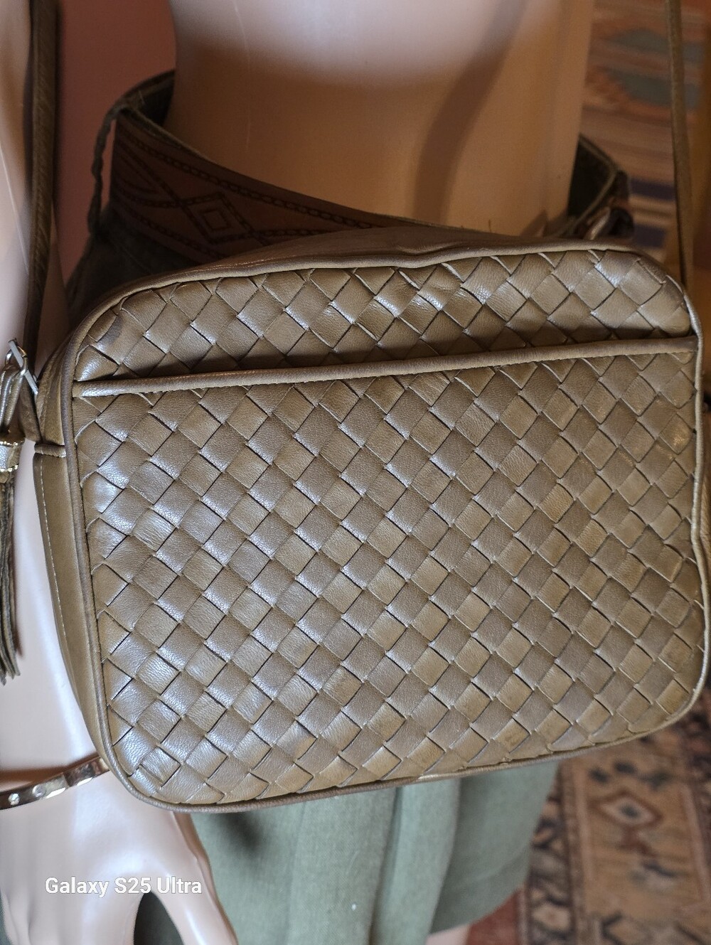 Vintage Kamarel New York Woven Leather Crossbody Shoulder Camera Bag EUC - Picture 10 of 15